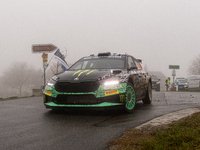 Oliver Solberg (Swe) and Elliott Edmondson (Gbr) drive a SKODA Fabia RS for team TOKSPORT WRT 2 during the WRC Central European Rally from O...