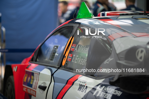 The HYUNDAI i20 N Rally1 HYBRID of the HYUNDAI SHELL MOBIS WORLD RALLY TEAM participates in the WRC Central European Rally from October 17 t...