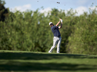 Jordan Smith of England tees off on the 15th hole on the third day of the Estrella Damm N.A. Andalucia Masters 2024 at Real Club de Golf Sot...