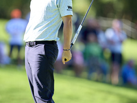 Bernd Wiesberger of Austria reacts on the 14th green on the third day of the Estrella Damm N.A. Andalucia Masters 2024 at Real Club de Golf...