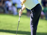 Bernd Wiesberger of Austria plays a shot on the 14th green on the third day of the Estrella Damm N.A. Andalucia Masters 2024 at Real Club de...