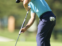 Fabrizio Zanotti of Paraguay plays a shot on the 14th green on the third day of the Estrella Damm N.A. Andalucia Masters 2024 at Real Club d...