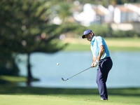 Fabrizio Zanotti of Paraguay plays a shot on the 14th green on the third day of the Estrella Damm N.A. Andalucia Masters 2024 at Real Club d...