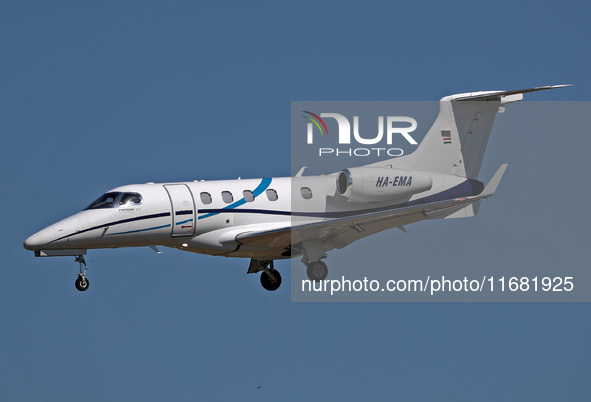 An Embraer Phenom 300 from a private company lands at Barcelona airport in Barcelona, Spain, on September 2, 2024. 