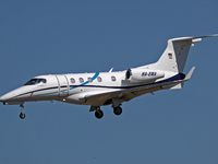 An Embraer Phenom 300 from a private company lands at Barcelona airport in Barcelona, Spain, on September 2, 2024. (