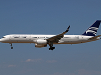 A Boeing 757-223 from Icelandair (Loftleidir Icelandic Livery) lands at Barcelona airport in Barcelona, Spain, on September 2, 2024. (