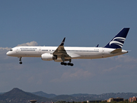 A Boeing 757-223 from Icelandair (Loftleidir Icelandic Livery) lands at Barcelona airport in Barcelona, Spain, on September 2, 2024. (