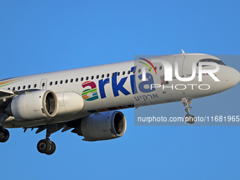 An Airbus A321-251NX from Arkia Israeli Airlines lands at Barcelona airport in Barcelona, Spain, on September 14, 2024. (