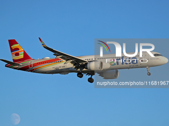 An Airbus A321-251NX from Arkia Israeli Airlines lands at Barcelona airport in Barcelona, Spain, on September 14, 2024. (