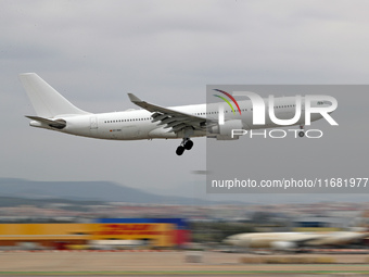 An Airbus A330-202 from LEVEL lands at Barcelona airport in Barcelona, Spain, on October 15, 2024. (