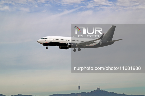 A Boeing 737-3L9 from 2Excel Aviation lands at the Barcelona airport in Barcelona, Spain, on January 15, 2024. 