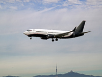 A Boeing 737-3L9 from 2Excel Aviation lands at the Barcelona airport in Barcelona, Spain, on January 15, 2024. (