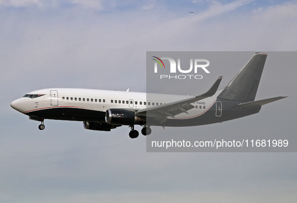 A Boeing 737-3L9 from 2Excel Aviation lands at the Barcelona airport in Barcelona, Spain, on January 15, 2024. 