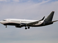 A Boeing 737-3L9 from 2Excel Aviation lands at the Barcelona airport in Barcelona, Spain, on January 15, 2024. (