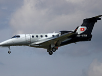 An Embraer Phenom 300 from a private company lands at the Barcelona airport in Barcelona, Spain, on September 20, 2022. (