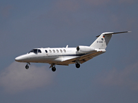 A Cessna 525A Citation CJ2 from Atlantic Air Solutions lands at Barcelona airport in Barcelona, Spain, on August 30, 2024. (