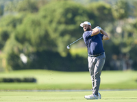 Jon Rahm of Spain plays his second shot on the 14th hole on the third day of the Estrella Damm N.A. Andalucia Masters 2024 at Real Club de G...