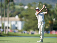 Niklas Norgaard of Denmark plays his second shot on the 14th hole on the third day of the Estrella Damm N.A. Andalucia Masters 2024 at Real...