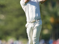 Niklas Norgaard of Denmark plays his second shot on the 14th hole on the third day of the Estrella Damm N.A. Andalucia Masters 2024 at Real...