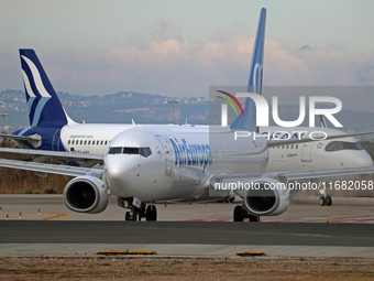 A Boeing 737-85P from Air Europa prepares for takeoff on the runway at Barcelona Airport in Barcelona, Spain, on January 11, 2024. (