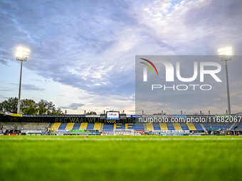 An overview of the stadium during the match between RKC and Twente at the Mandemakers Stadium in Waalwijk, Netherlands, on October 19, 2024....