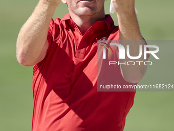 Matt Wallace of England reacts on the 15th hole on the third day of the Estrella Damm N.A. Andalucia Masters 2024 at Real Club de Golf Sotog...