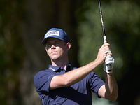 Brandon Stone of South Africa plays his second shot on the 15th hole on the third day of the Estrella Damm N.A. Andalucia Masters 2024 at Re...