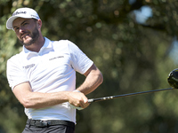 Laurie Canter of England tees off on the 15th hole on the third day of the Estrella Damm N.A. Andalucia Masters 2024 at Real Club de Golf So...