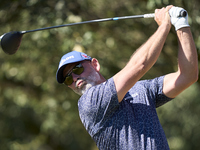 Paul Waring of England tees off on the 15th hole on the third day of the Estrella Damm N.A. Andalucia Masters 2024 at Real Club de Golf Soto...