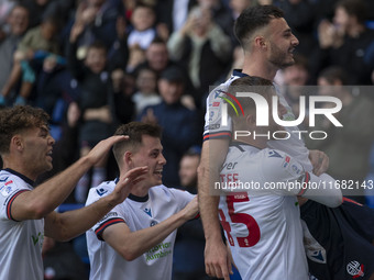 Aaron Collins #19 of Bolton Wanderers F.C. celebrates his goal during the Sky Bet League 1 match between Bolton Wanderers and Burton Albion...