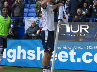 Aaron Collins #19 of Bolton Wanderers F.C. celebrates his goal during the Sky Bet League 1 match between Bolton Wanderers and Burton Albion...