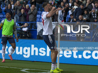 Aaron Collins #19 of Bolton Wanderers F.C. celebrates his goal during the Sky Bet League 1 match between Bolton Wanderers and Burton Albion...