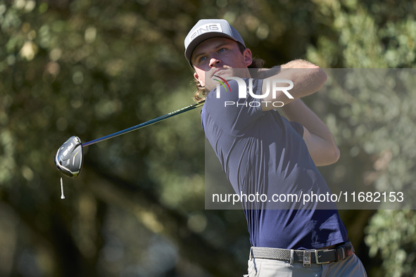 Freddy Schott of Germany tees off on the 15th hole on the third day of the Estrella Damm N.A. Andalucia Masters 2024 at Real Club de Golf So...