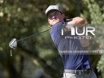 Freddy Schott of Germany tees off on the 15th hole on the third day of the Estrella Damm N.A. Andalucia Masters 2024 at Real Club de Golf So...