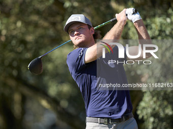 Freddy Schott of Germany tees off on the 15th hole on the third day of the Estrella Damm N.A. Andalucia Masters 2024 at Real Club de Golf So...