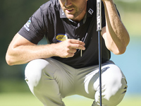 Marcel Schneider of Germany studies his shot on the 14th green on the third day of the Estrella Damm N.A. Andalucia Masters 2024 at Real Clu...