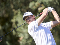 Rasmus Hojgaard of Denmark tees off on the 15th hole on the third day of the Estrella Damm N.A. Andalucia Masters 2024 at Real Club de Golf...