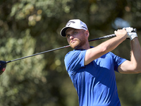 Daniel Gavins of England tees off on the 15th hole on the third day of the Estrella Damm N.A. Andalucia Masters 2024 at Real Club de Golf So...