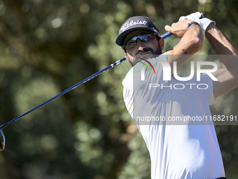 Francesco Laporta of Italy tees off on the 15th hole on the third day of the Estrella Damm N.A. Andalucia Masters 2024 at Real Club de Golf...