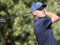 Jeff Winther of Denmark tees off on the 15th hole on the third day of the Estrella Damm N.A. Andalucia Masters 2024 at Real Club de Golf Sot...