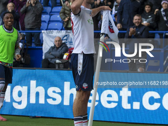 Aaron Collins #19 of Bolton Wanderers F.C. celebrates his goal during the Sky Bet League 1 match between Bolton Wanderers and Burton Albion...