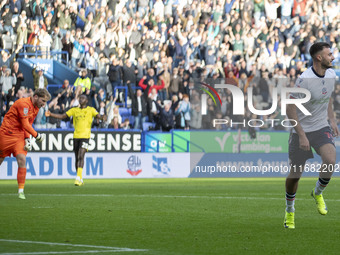 Aaron Collins #19 of Bolton Wanderers F.C. celebrates his goal during the Sky Bet League 1 match between Bolton Wanderers and Burton Albion...