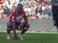 Emmanuel Latte Lath of Middlesbrough looks frustrated after missing a chance during the Sky Bet Championship match between Middlesbrough and...