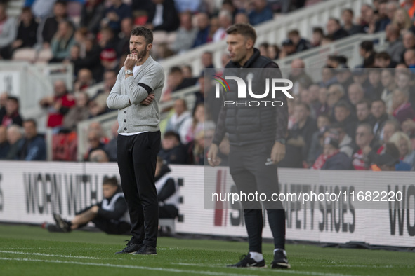 Middlesbrough Manager Michael Carrick is present during the Sky Bet Championship match between Middlesbrough and Bristol City at the Riversi...