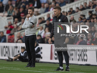 Middlesbrough Manager Michael Carrick is present during the Sky Bet Championship match between Middlesbrough and Bristol City at the Riversi...