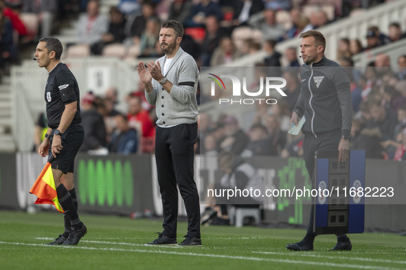 Middlesbrough Manager Michael Carrick is present during the Sky Bet Championship match between Middlesbrough and Bristol City at the Riversi...