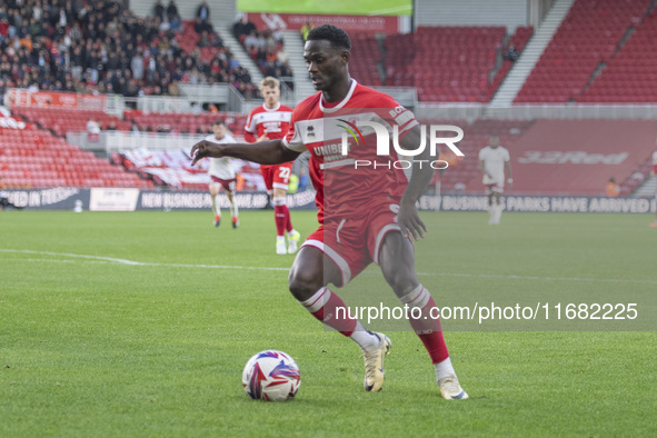 Emmanuel Latte Lath of Middlesbrough plays during the Sky Bet Championship match between Middlesbrough and Bristol City at the Riverside Sta...