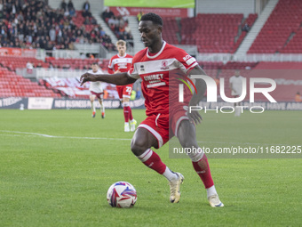 Emmanuel Latte Lath of Middlesbrough plays during the Sky Bet Championship match between Middlesbrough and Bristol City at the Riverside Sta...