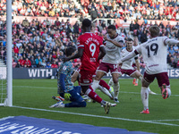 Emmanuel Latte Lath goes close during the Sky Bet Championship match between Middlesbrough and Bristol City at the Riverside Stadium in Midd...