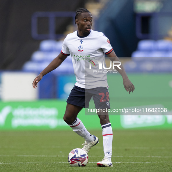 Jay Matete #28 of Bolton Wanderers F.C. participates in the Sky Bet League 1 match between Bolton Wanderers and Burton Albion at the Toughsh...